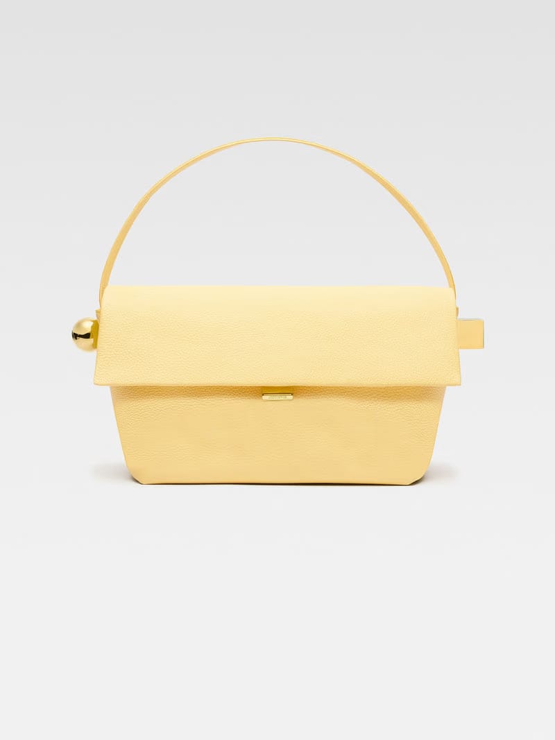 Jacquemus The Large Rond CarreLarge Folded Shoulder-Bag Light Yellow
