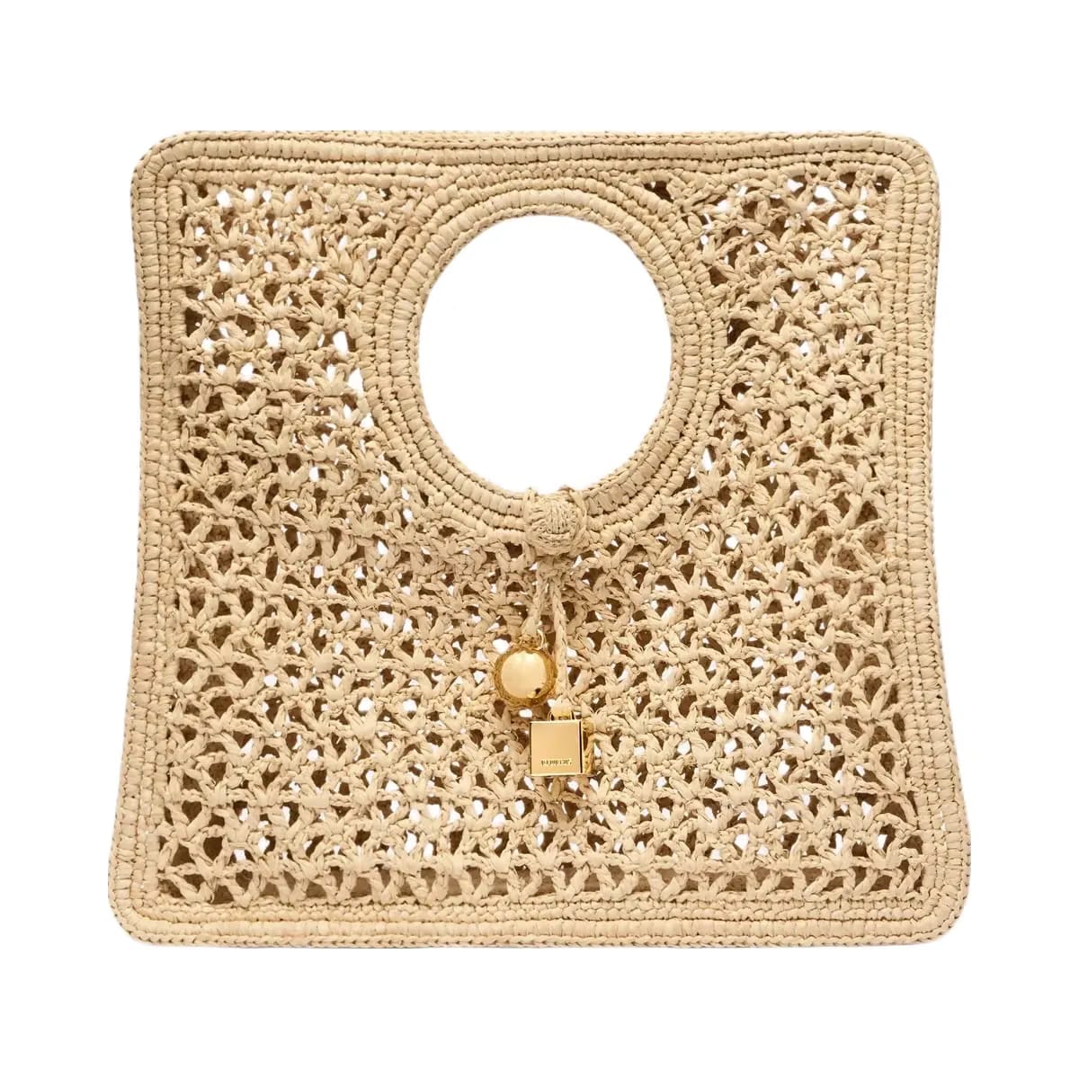 Jacquemus The Spiaggia Small Square Bag Small Square Raffia Bag Natural