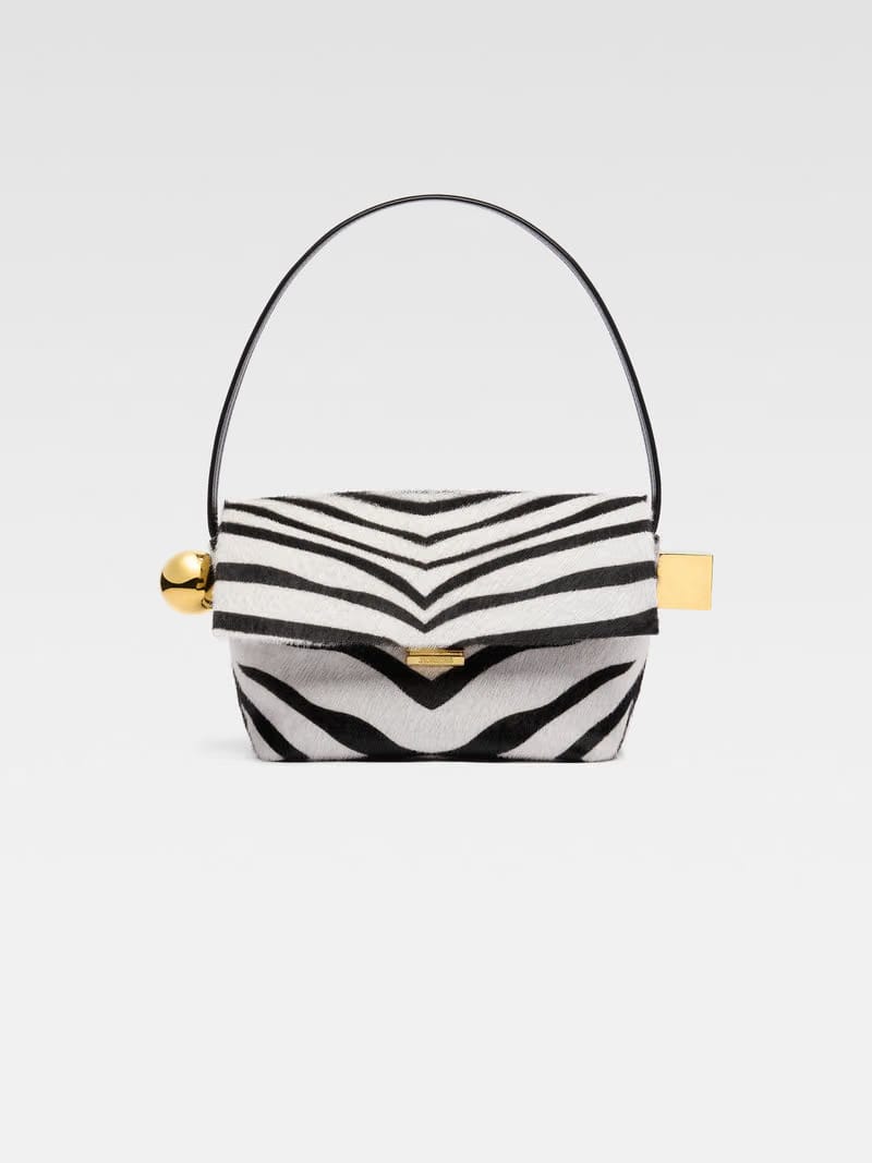 Jacquemus The Rond Carrefolded Shoulder Bag Black & White Zebra