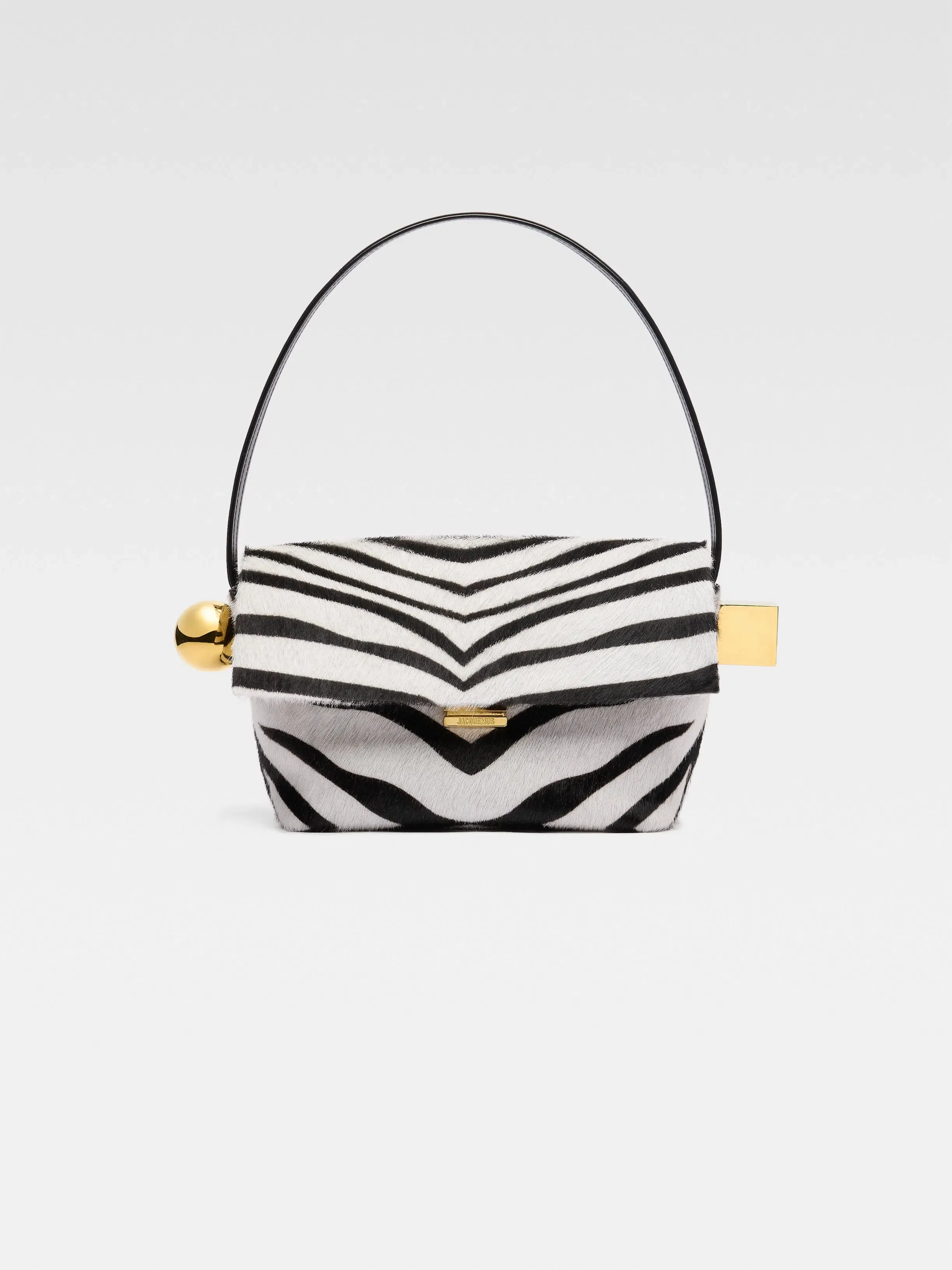 Jacquemus The Rond Carrefolded Shoulder Bag Black & White Zebra