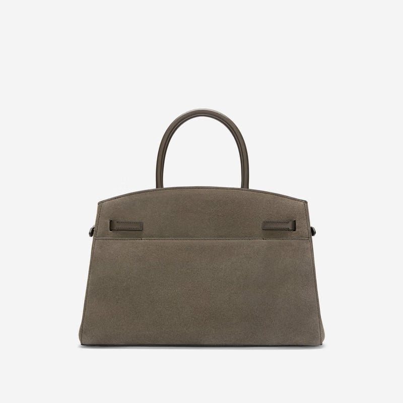 DeMellier The Midi Hudson deep olive suede & deep olive smooth