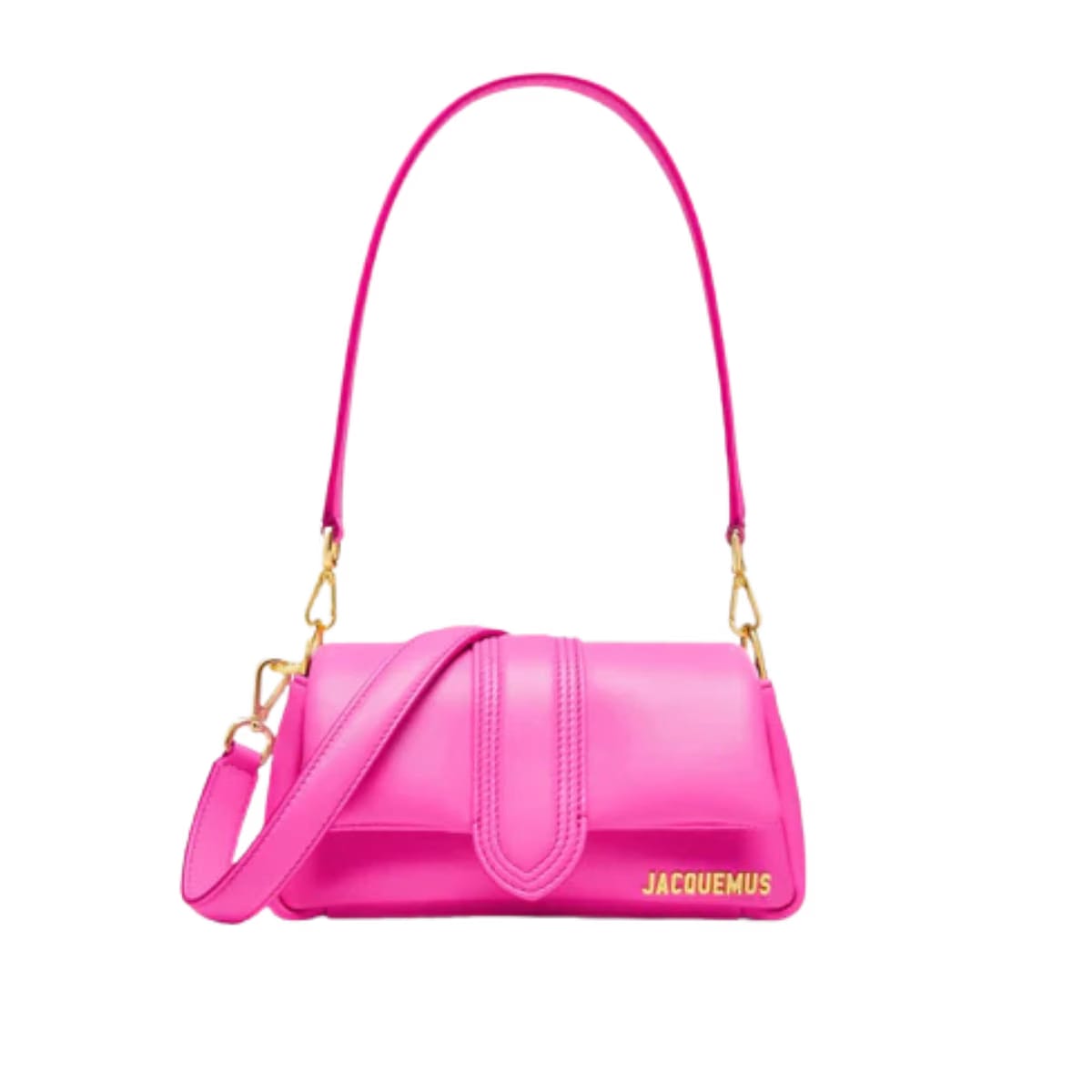 Jacquemus The Small Bambimou Soft Padded Leather Bag Neon Pink