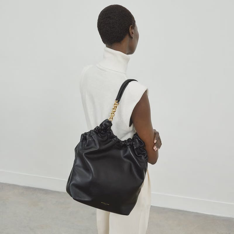DeMellier The Miami warm raffia black smooth