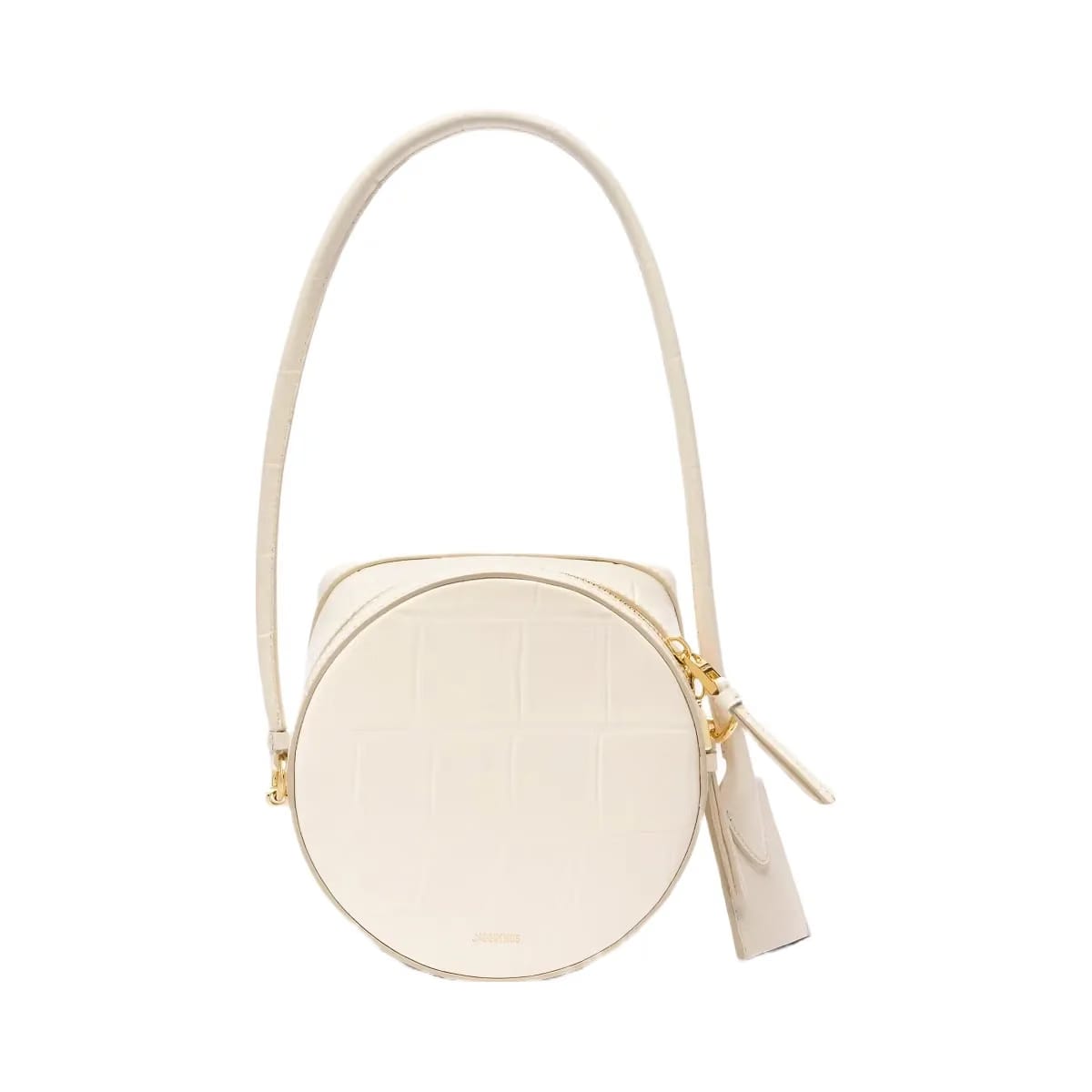 Jacquemus The Vanito Croc-Embossed Structured Leather Bag Light Ivory