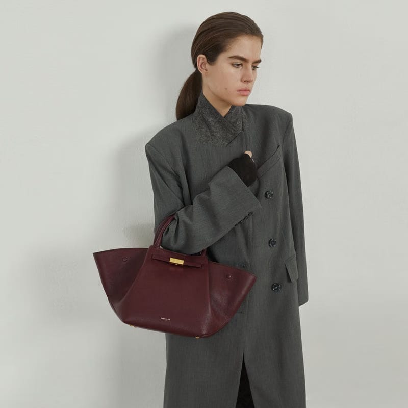 DeMellier The Midi New York burgundy small grain