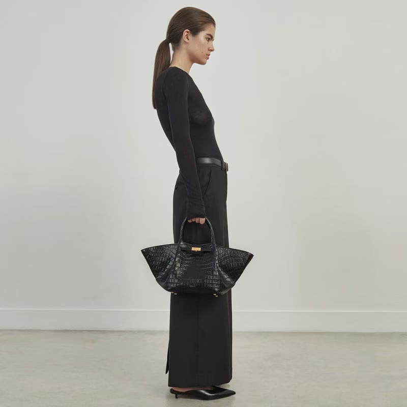 DeMellier The Midi New York black croc-effect