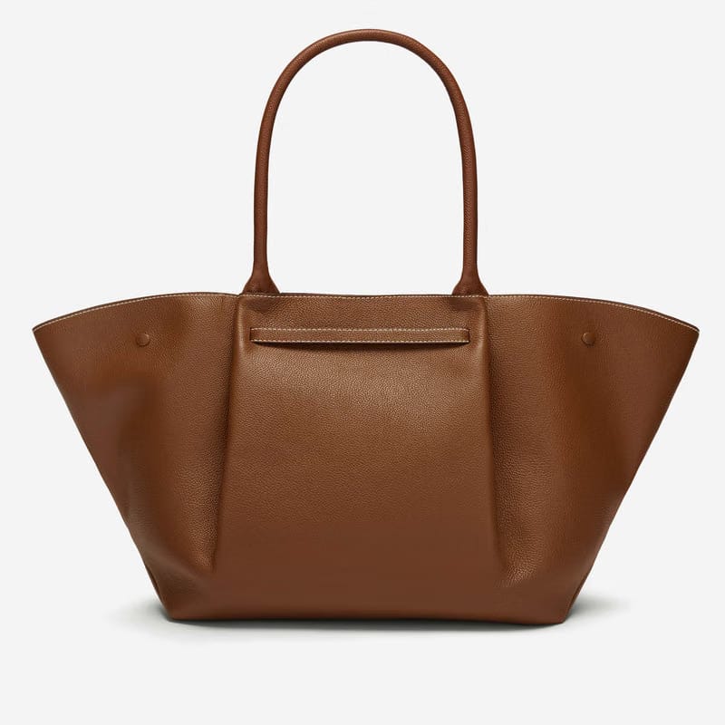 DeMellier The New York tan small grain ecru stitching