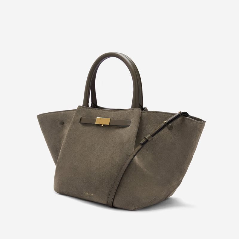 DeMellier The Midi New York deep olive suede & deep olive smooth
