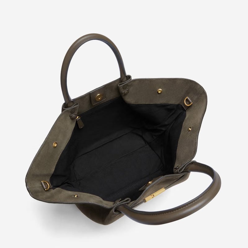DeMellier The Midi New York deep olive suede & deep olive smooth