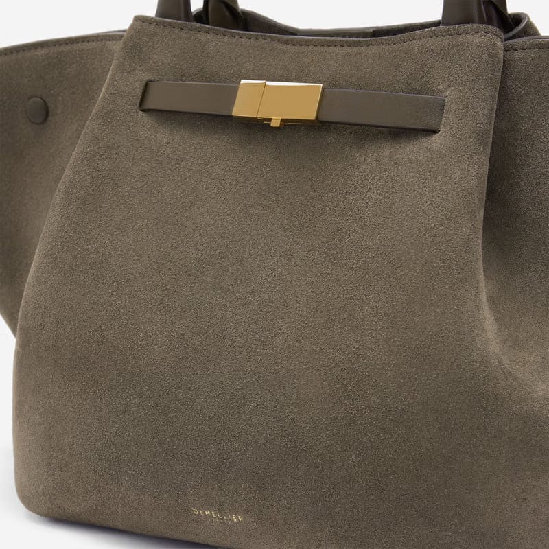 DeMellier The Midi New York deep olive suede & deep olive smooth