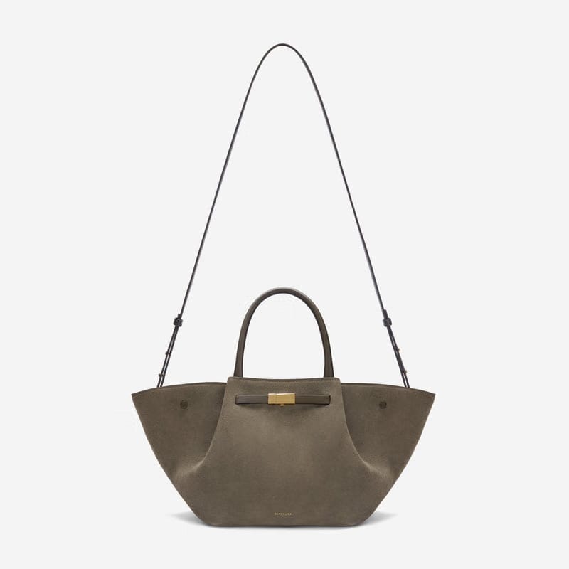 DeMellier The Midi New York deep olive suede & deep olive smooth