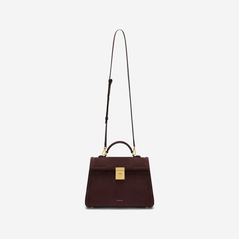 DeMellier The Midi Paris burgundy suede & burgundy smooth