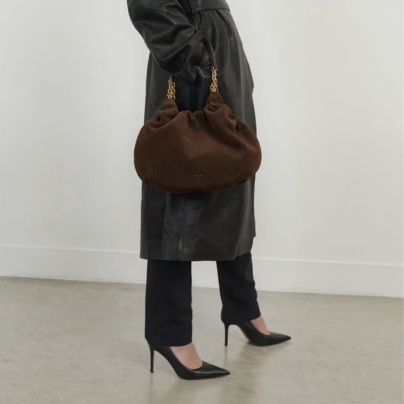 DeMellier The Midi Miami mocha suede & mocha smooth
