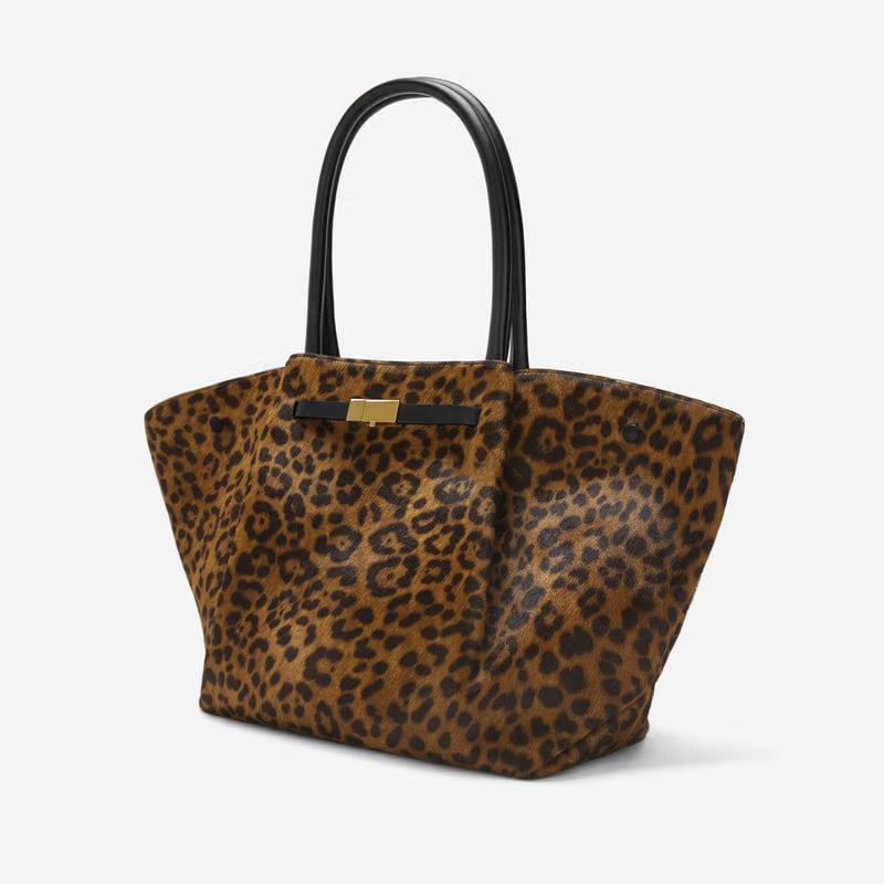 DeMellier The New York leopard-effect calf hair & black smooth
