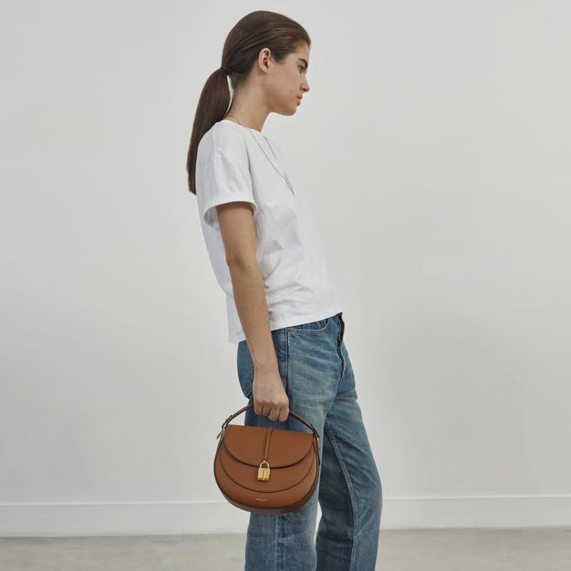 DeMellier The Siena Saddle tan small grain