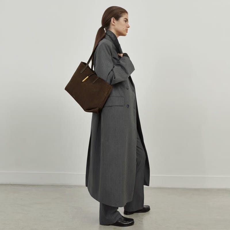 DeMellier The Tokyo Tote mocha suede & mocha smooth