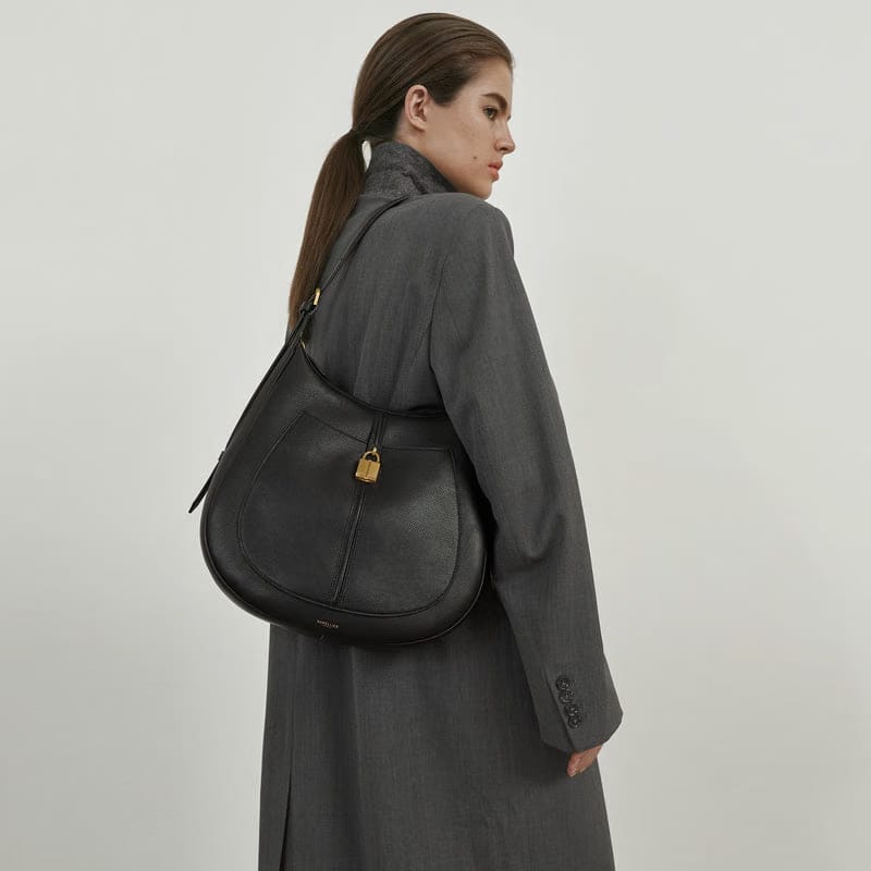 DeMellier The Siena Hobo mocha suede & mocha small grain