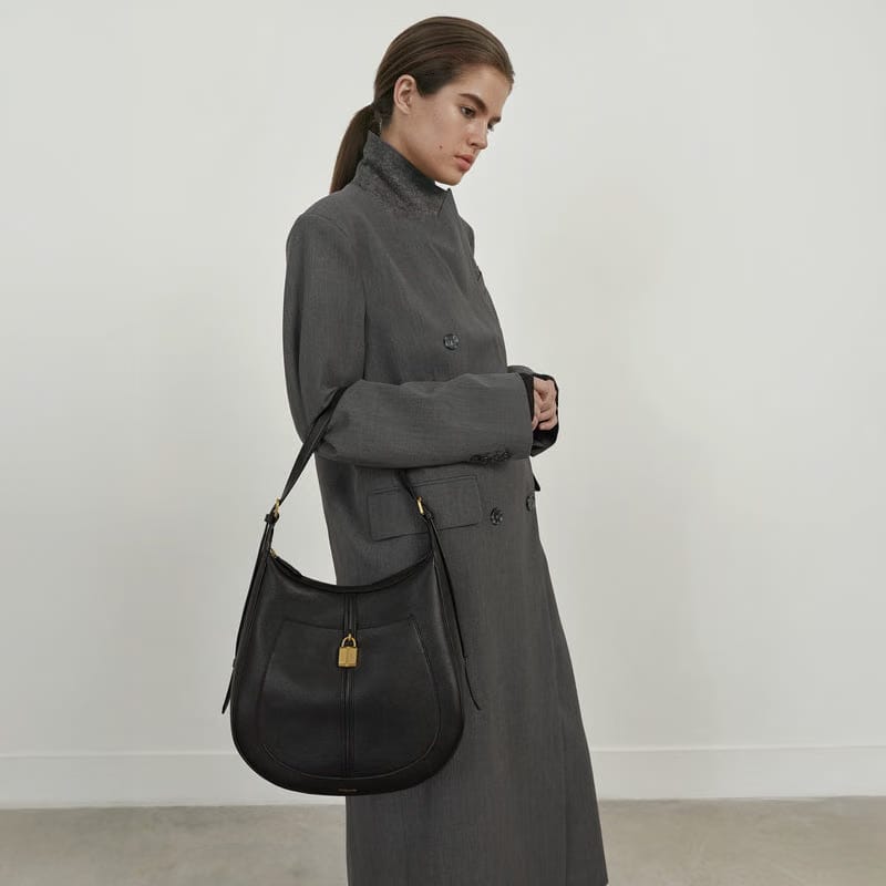 DeMellier The Siena Hobo mocha suede & mocha small grain