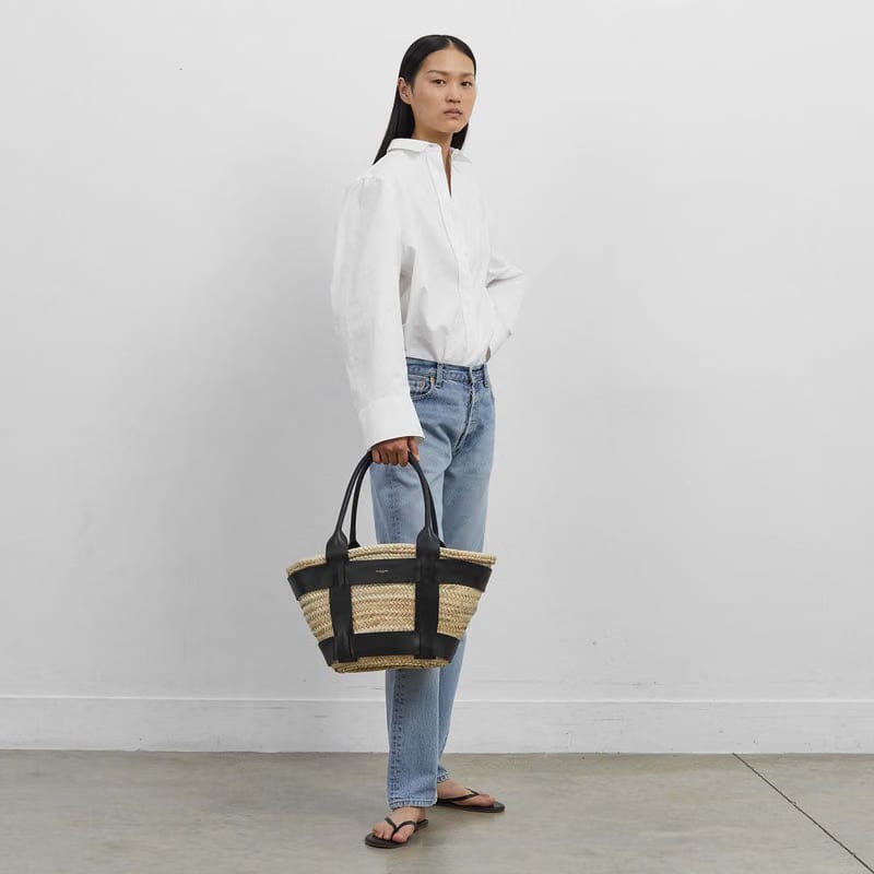 DeMellier The Santorini natural basket off-white smooth
