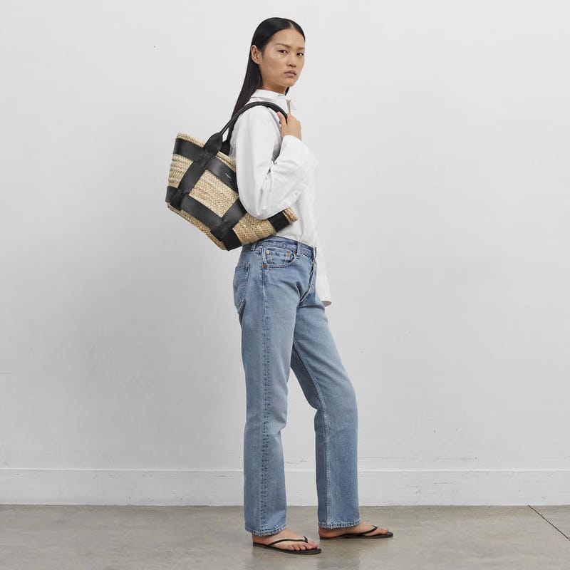 DeMellier The Santorini natural basket off-white smooth