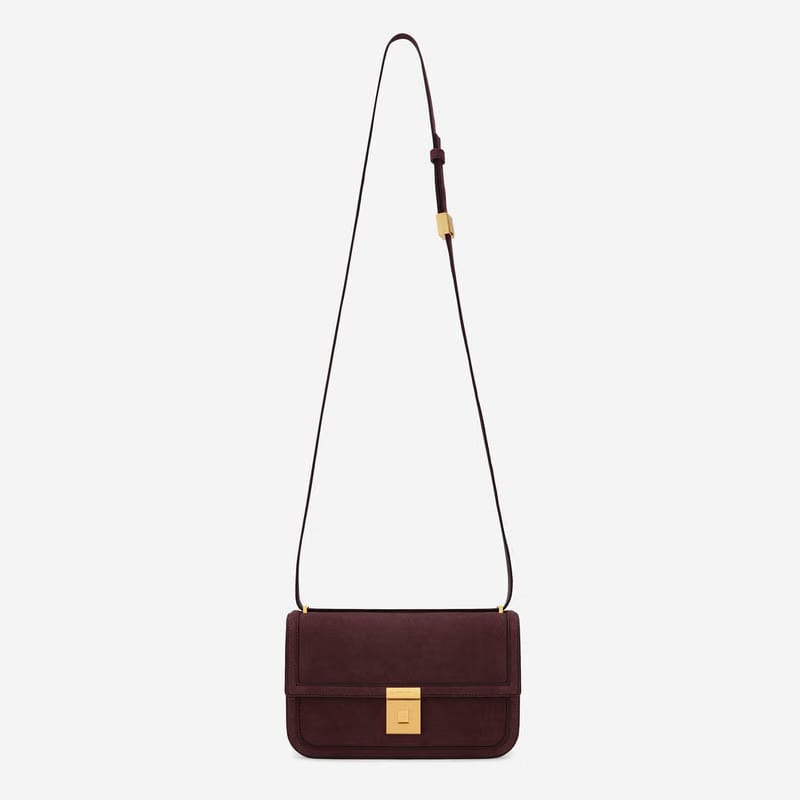 DeMellier The Paris Crossbody burgundy suede