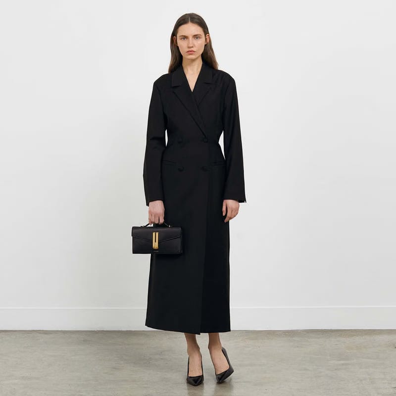 DeMellier The Vancouver Clutch dark sand smooth