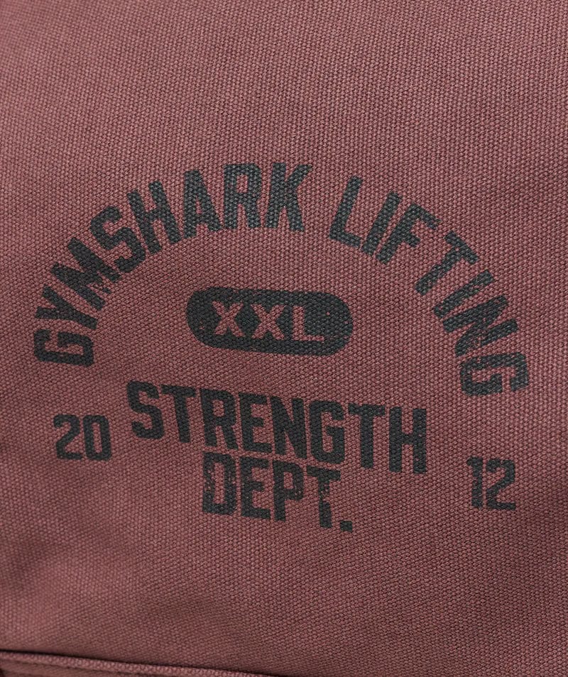 Gymshark Strength Dept Canvas Duffle Bag Burgundy Brown