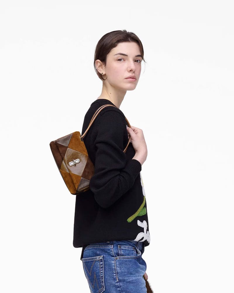 Marc Jacobs Marc Jacobs The Suede Patchwork Mini Dual Shoulder Bag Brown Multi Brown Multi