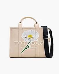 Marc Jacobs Marc Jacobs The Daisy Script Canvas Medium Tote Bag Cloud White Multi Cloud White Multi