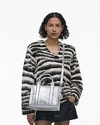 Marc Jacobs Marc Jacobs The Metallic Leather Small Tote Bag Metallic Silver Metallic Silver