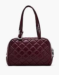 Marc Jacobs Marc Jacobs The Quilted Leather Dual Satchel Dark Plum Dark Plum