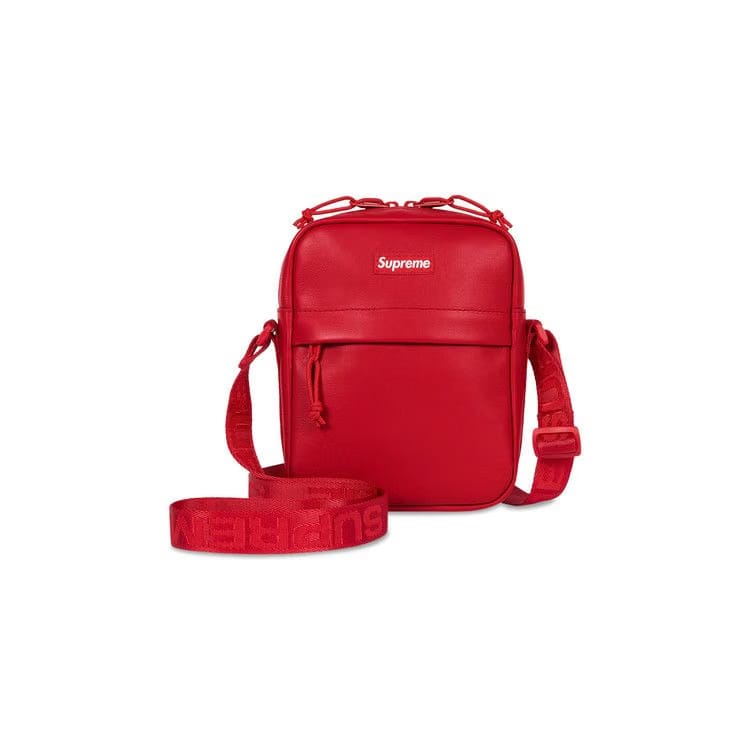Supreme Leather Shoulder Bag Red