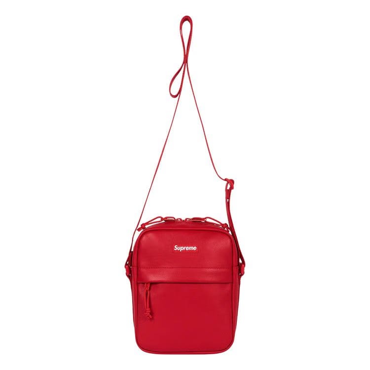 Supreme Leather Shoulder Bag Red