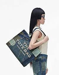 Marc Jacobs Marc Jacobs The Deconstructed Denim Large Tote Bag Indigo Multi Indigo Multi