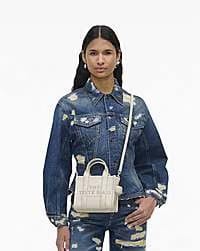 Marc Jacobs Marc Jacobs The Leather Crossbody Tote Bag Cotton/Silver Cotton/silver