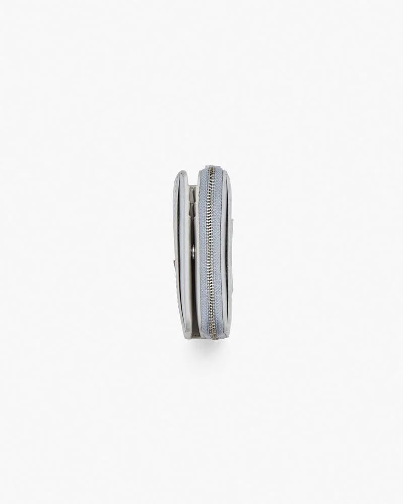 Marc Jacobs Marc Jacobs The Metallic Leather Mini Compact Wallet Metallic Silver Metallic Silver