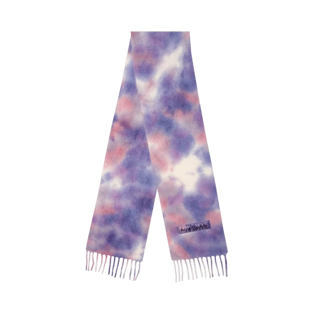Acne Studios Tie-Dye Alpaca Wool Scarf Lilac
