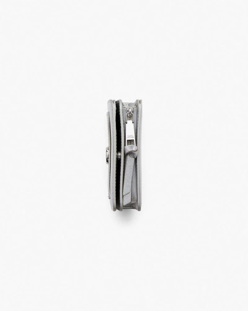 Marc Jacobs Marc Jacobs The Metallic Utility Snapshot Mini Compact Wallet Silver Silver