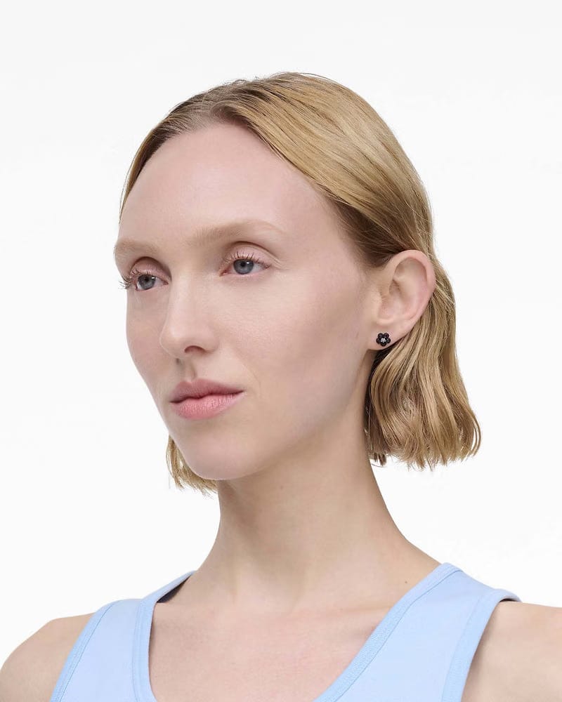Marc Jacobs Marc Jacobs The Daisy Pave Earrings Black/Crystal Black/crystal