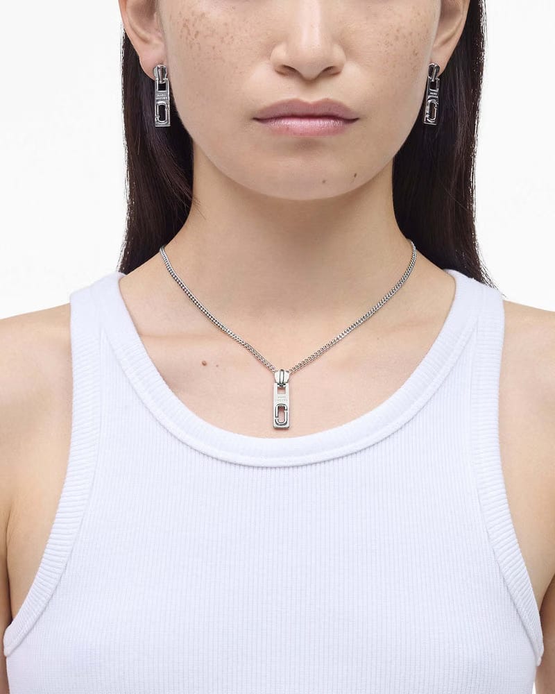 Marc Jacobs Marc Jacobs J Marc Zipper Necklace Silver Silver