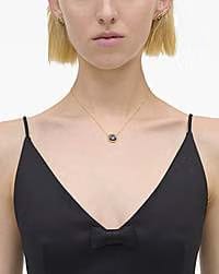 Marc Jacobs Marc Jacobs The Button Pendant Necklace Gold/Black Gold/black