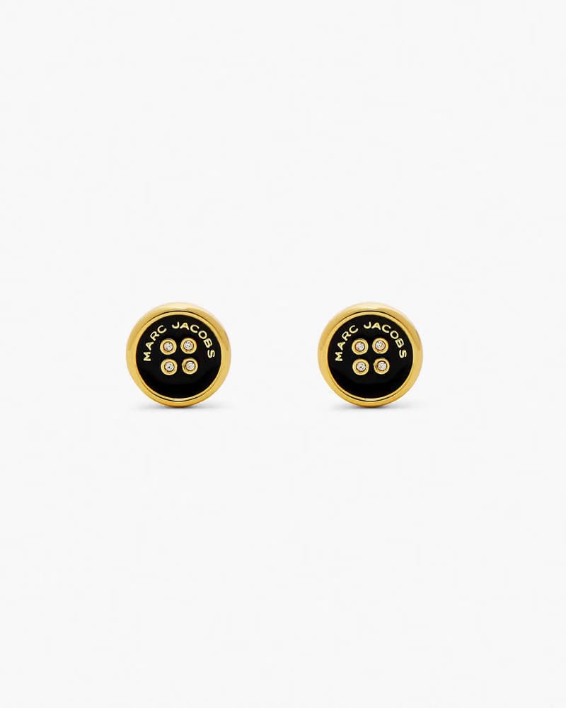 Marc Jacobs Marc Jacobs The Button Stud Earrings Gold/Black Gold/black