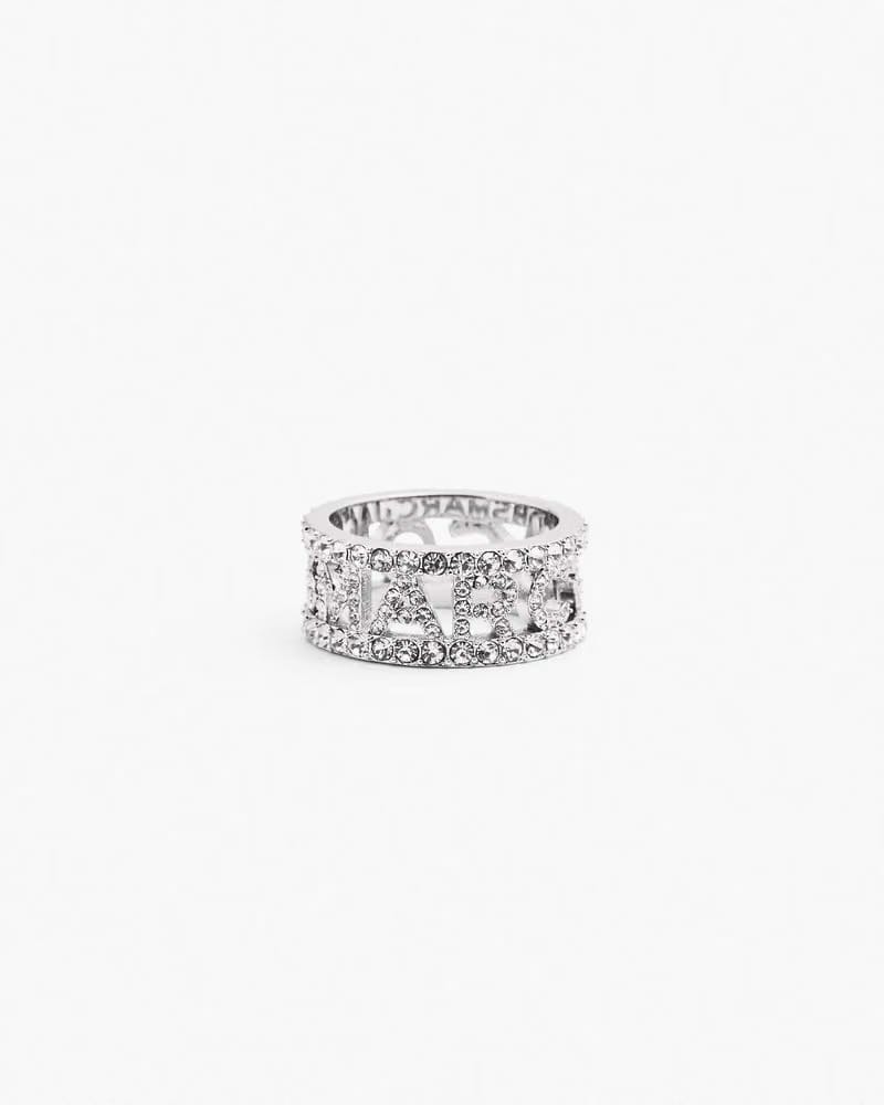 Marc Jacobs Marc Jacobs The Monogram Pave Ring Silver/Crystal Silver/crystal
