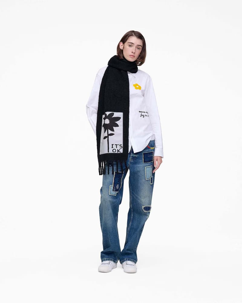 Marc Jacobs Marc Jacobs David Shrigley x Marc Jacobs It's Ok Wool Scarf Black Multi Black Multi