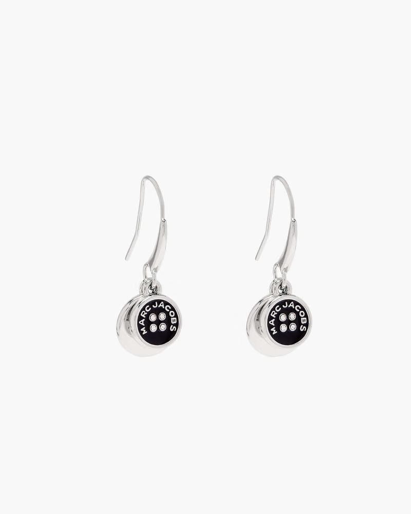 Marc Jacobs Marc Jacobs The Button Drop Earrings Silver/Black Silver/black