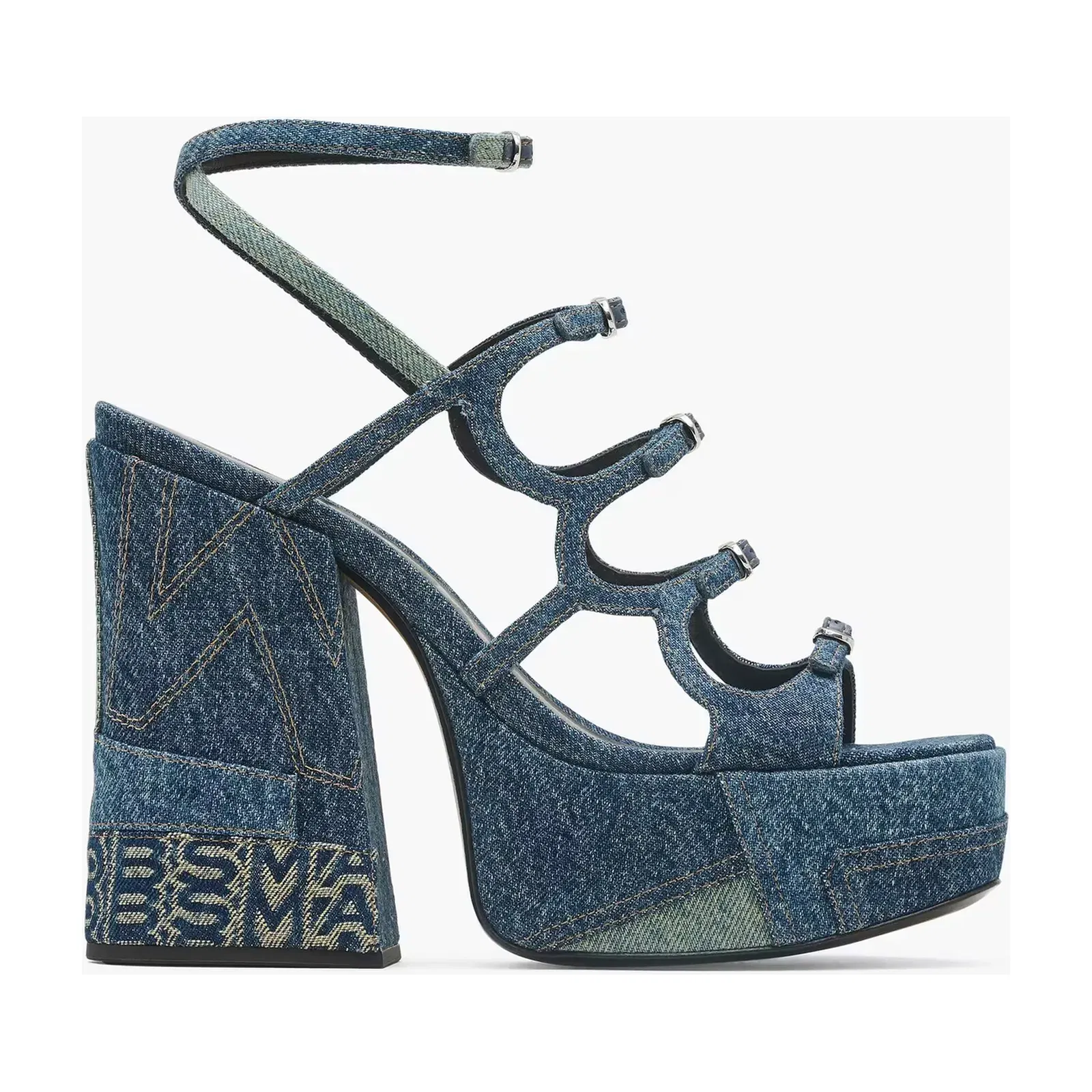 Marc Jacobs Marc Jacobs The Deconstructed Denim Kiki Platform Sandal Indigo Multi Indigo Multi