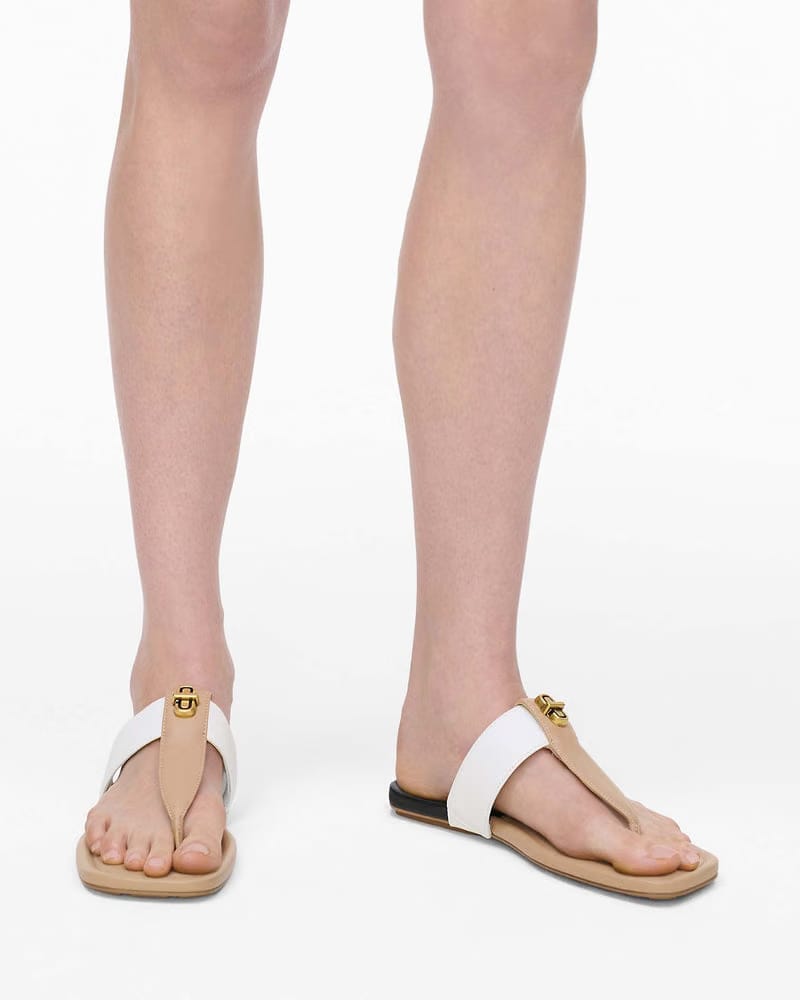 Marc Jacobs Marc Jacobs The Colorblock Dual T-Strap Sandal Camel Multi Camel Multi