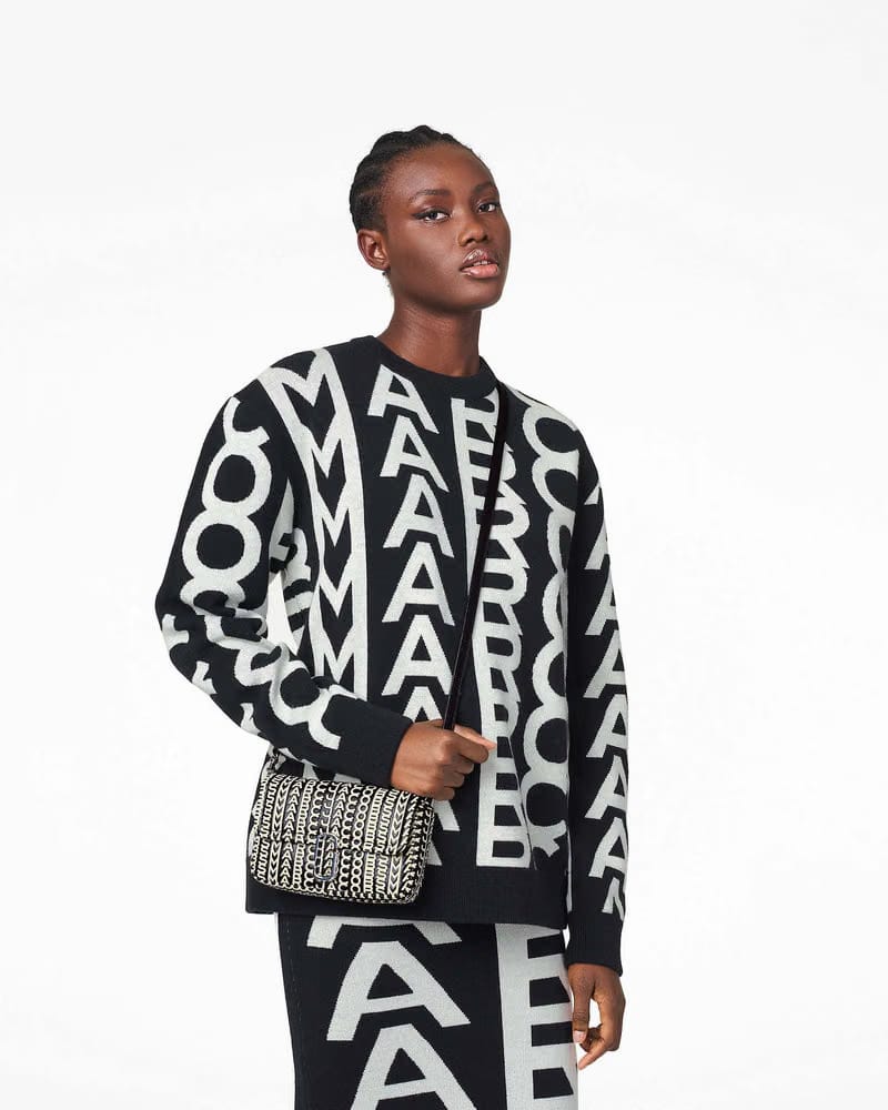 Marc Jacobs Marc Jacobs The Monogram Leather J Marc Mini Bag Black/White Black/white