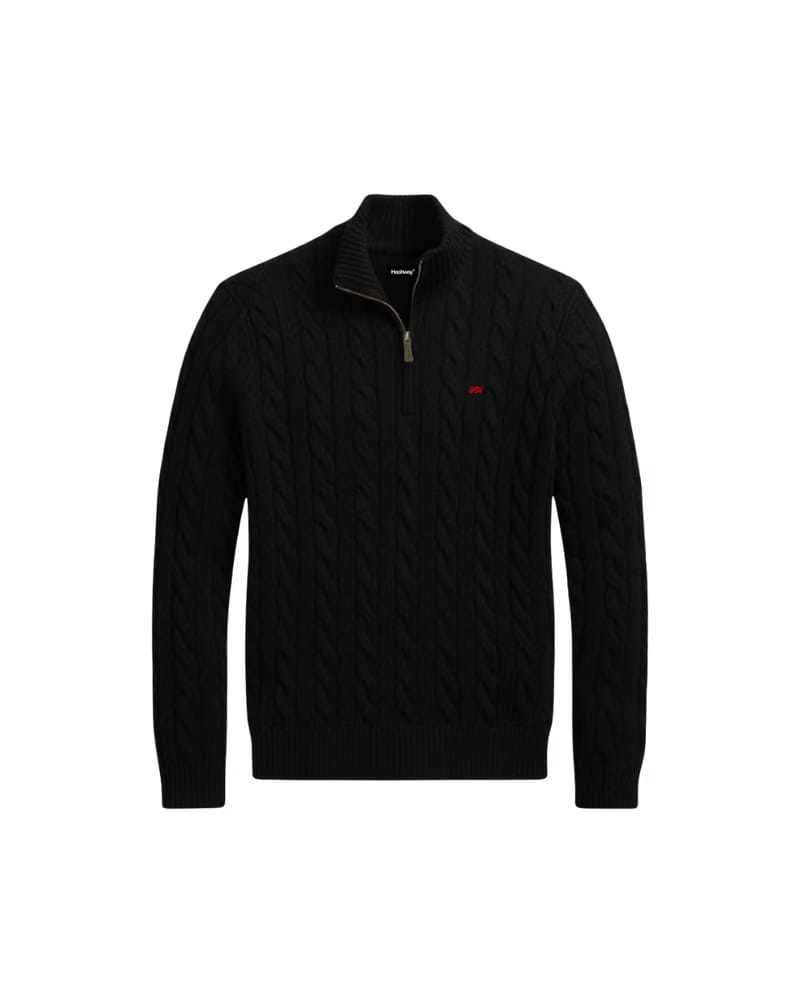 HASHWAY QUARTER ZIP JUMPER - BLACK