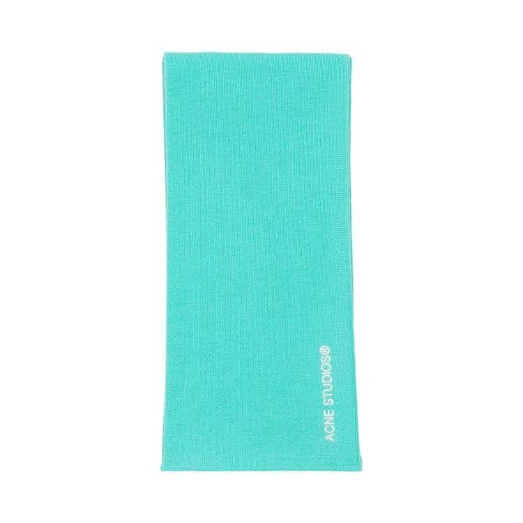 Acne Studios Logo Embroidered Scarf Turquiose Blue